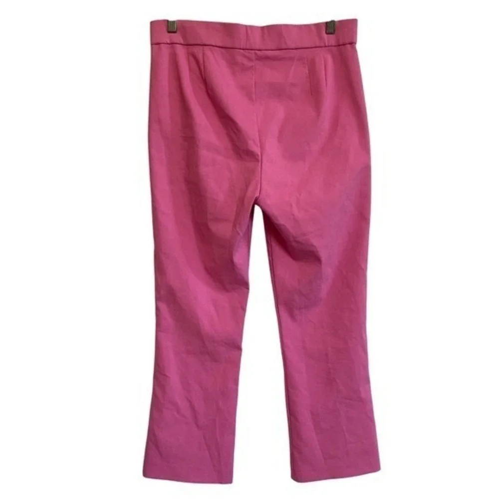 Zara Bootcut Pink Pants Mid-rise Stretch Chinos Mini Flare Pink - Large